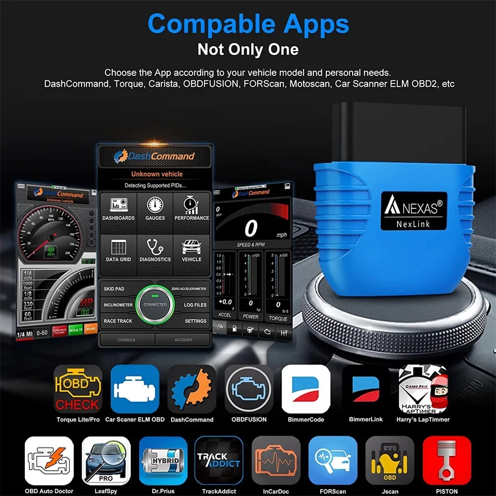 NEXAS NexLink Motocycle 진단 도구 iOS Android Windows 오류 코드 리더 체크 엔진 용 Bluetooth 5.0 Obd2 EOBD 스캐너 썸네일 5