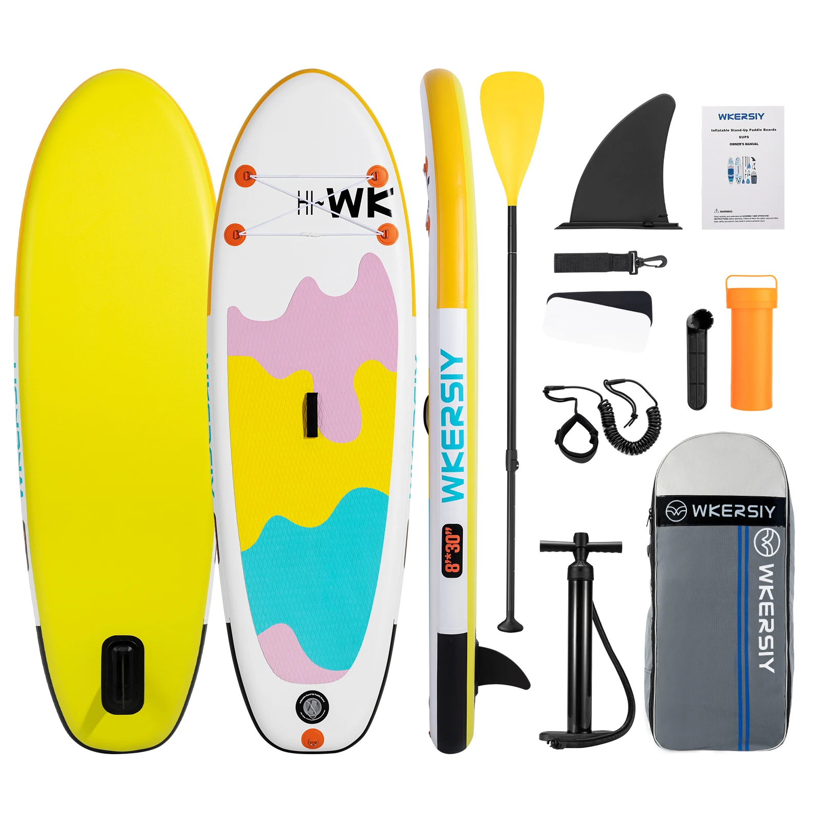 Inflatable Stand Up Paddle Board for Kids 8'x30''x6' Inflatable SUP Paddleboard Water Sport Surf Set with Paddle Pump Backpack