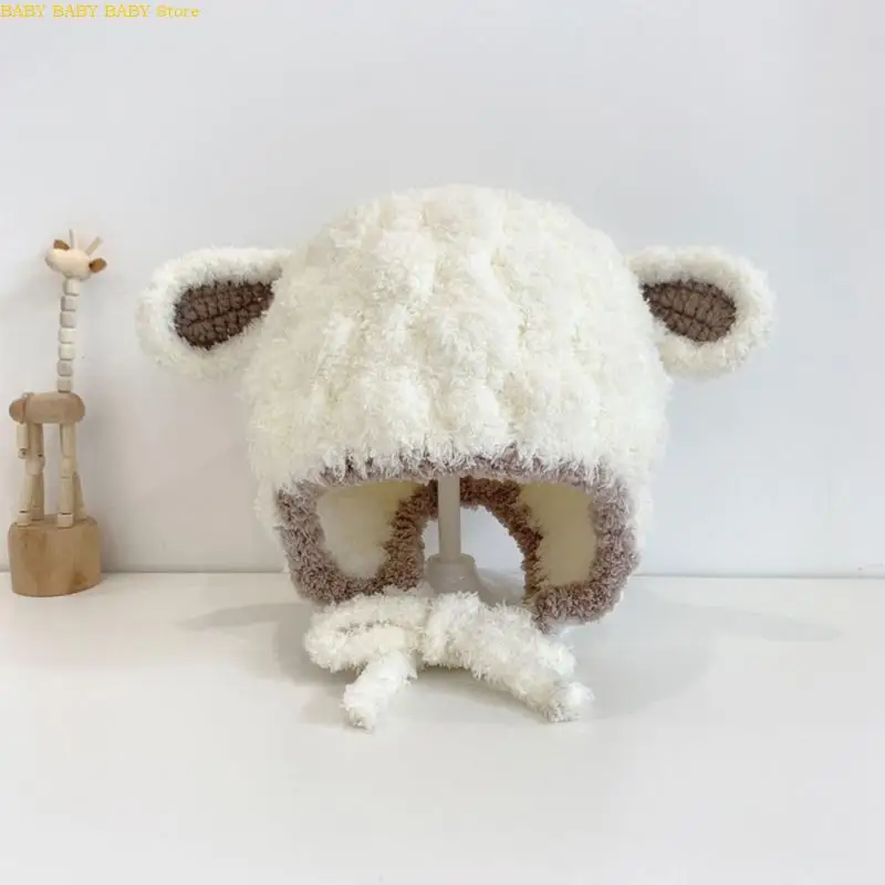 

Q81A Ears Baby Hat Winter Warm Plush Hat Kids Bonnet Ear for Protection Bean