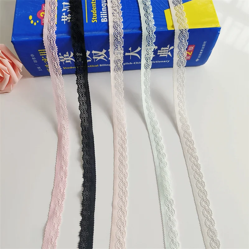 2023  1.5CM White Multicolored Cotton Lace DIY Clothing Edge Wrap Cotton Ribbon Tap e Cotton Material  S1222