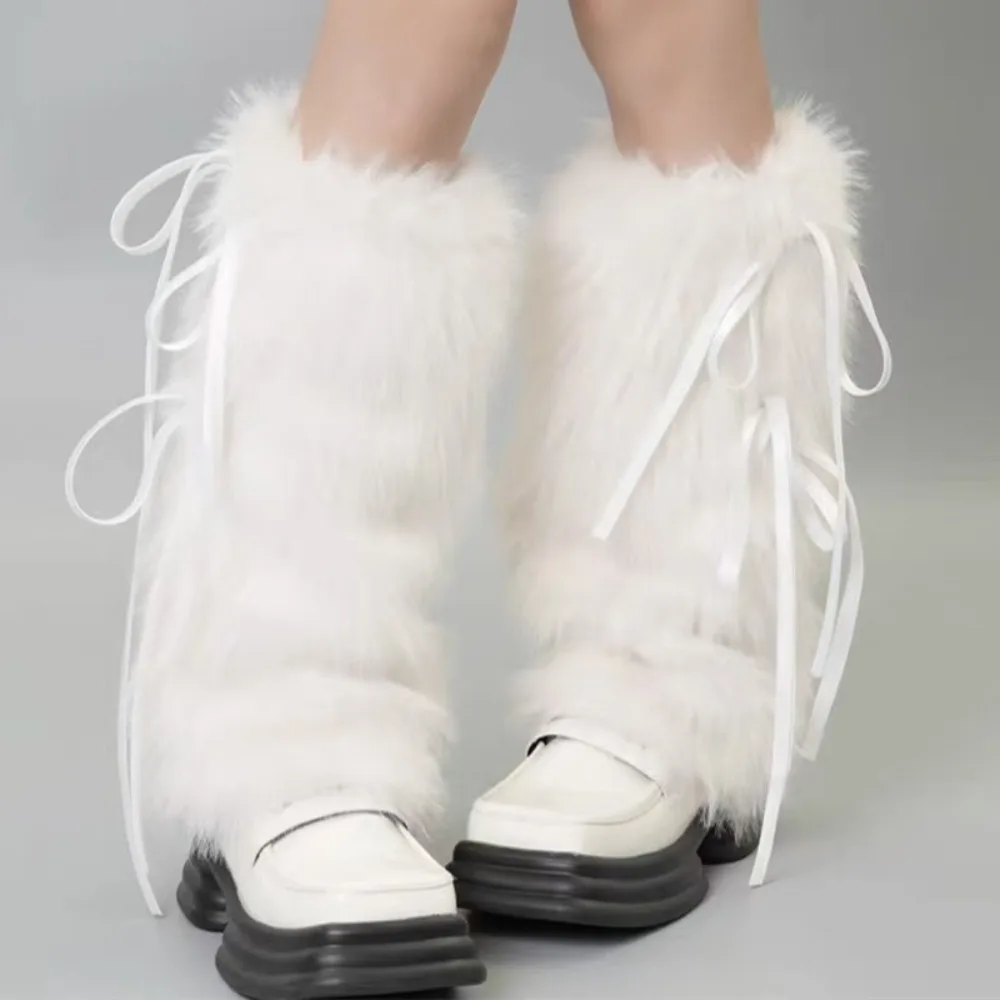 

Fashion Faux Fur Furry Leg Warmers JK Spicy Girl Women's Plush Stockings Knee High Lolita Long Stockings Streetwear