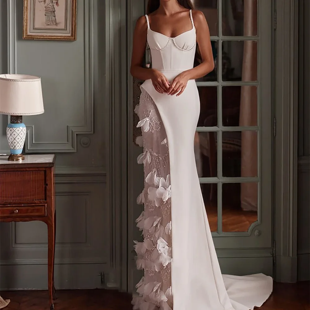 

Classic Sweetheart Sleevleess Appliquins Mermaid Wedding Dresses Bridal Gowns Customized