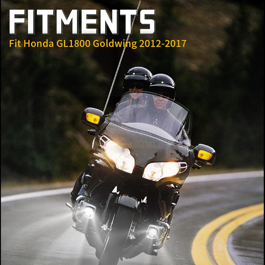 DOT Driving Motorcycle Front Auxiliary Light Waterproof Passing Lamp LED Fog Lights For Honda Goldwing 1800 GL1800 2012-2017