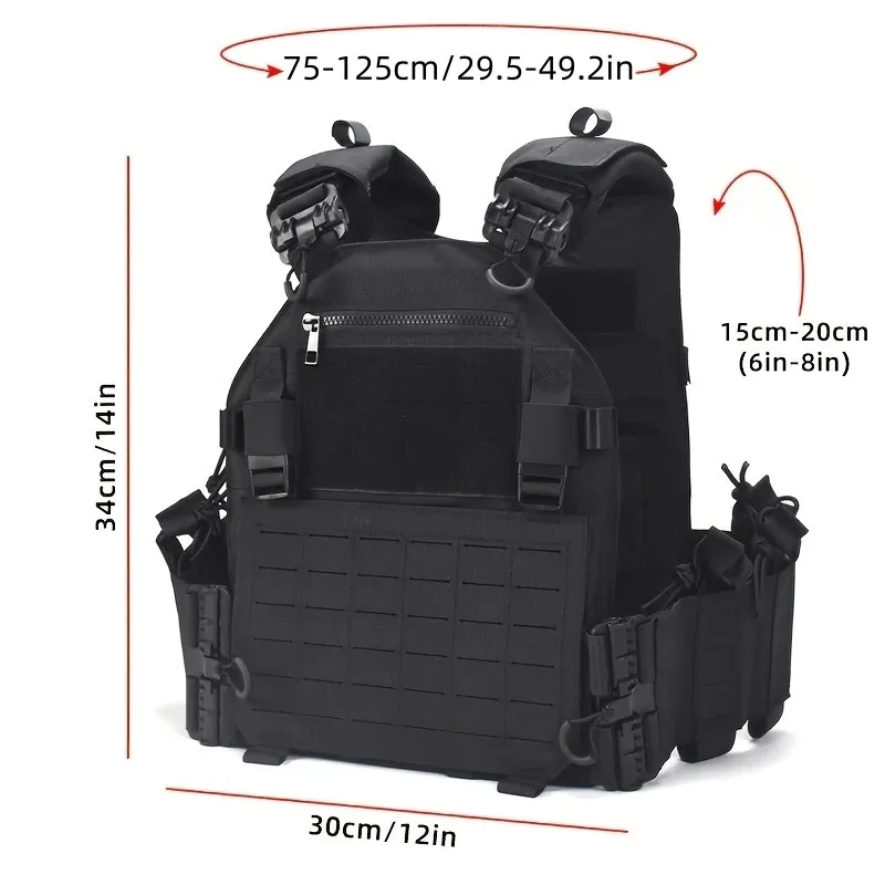 Imagem -02 - Colete Tático de Liberação Rápida Colete Masculino de Caça Placa Transportadora Equipamento de Peito Armadura de Combate Militar Treinamento cs ao ar Livre Colete Airsoft