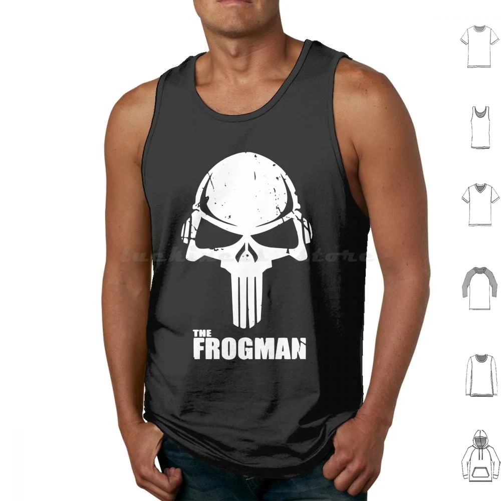 

The Frogman ( Distressed ) Tank Tops Vest Sleeveless Scuba Diver Commercial Diver Technical Diver Sport Diver Navy