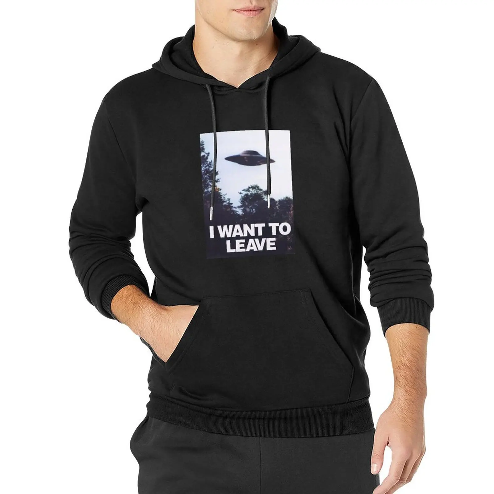 I Want To Leave Pullover Hoodie autumn new products blouse anime clothing men's clothes oversized hoodie