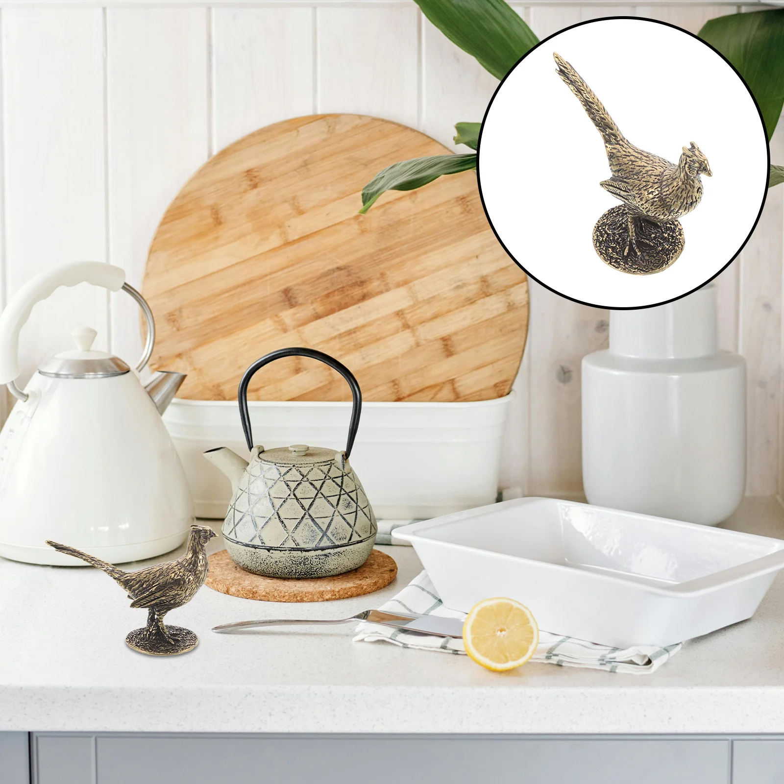 

Mini Brass Pheasant Statue Animal Home Decor Desk Accent Luck Sculpture Garden Ornament Brass Animal Ornaments