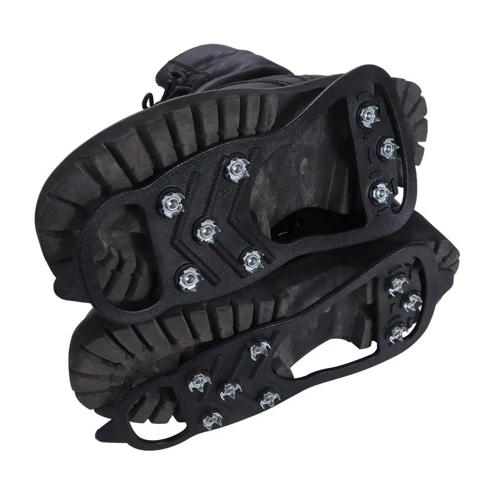 TPE 8톱니 아이스 스노우 크램폰 미끄럼 방지 신발 스파이크 8개 미끄럼 방지 아이스 그립퍼 유니섹스 8스터드 그립 클리츠 신발 스파이크 남성용