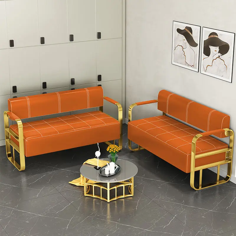 

Custom Barber Shop Sofa Waiting Chair Internet Celebrity Hair Salon Customer Nail Salon Hair Salon Rest Area Stainless Steel Lon