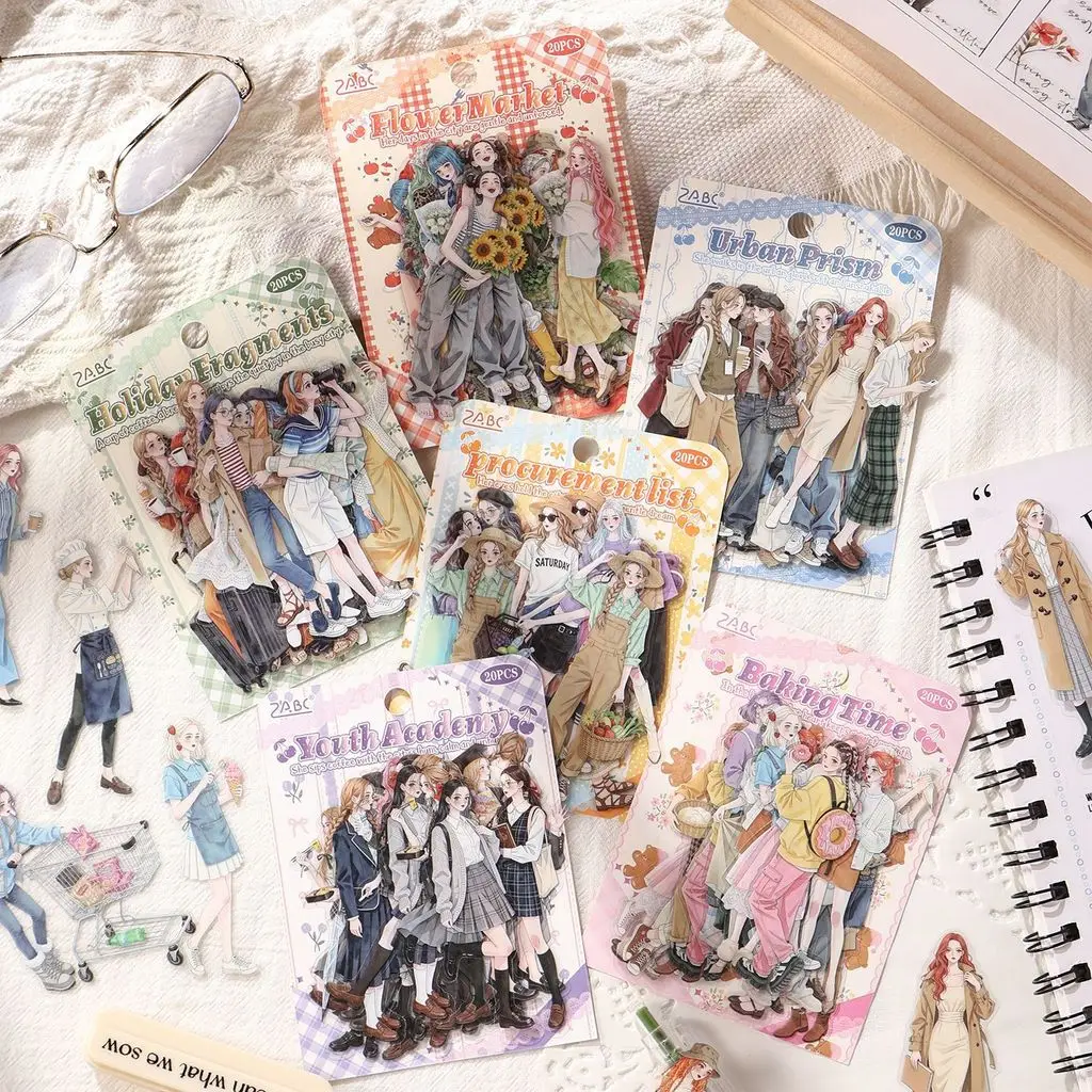 20 PCS PET Stickers for Scrapbooking Junk Journal Planner Card Making Photo Album and DIY Crafts Junk Journal Supplies