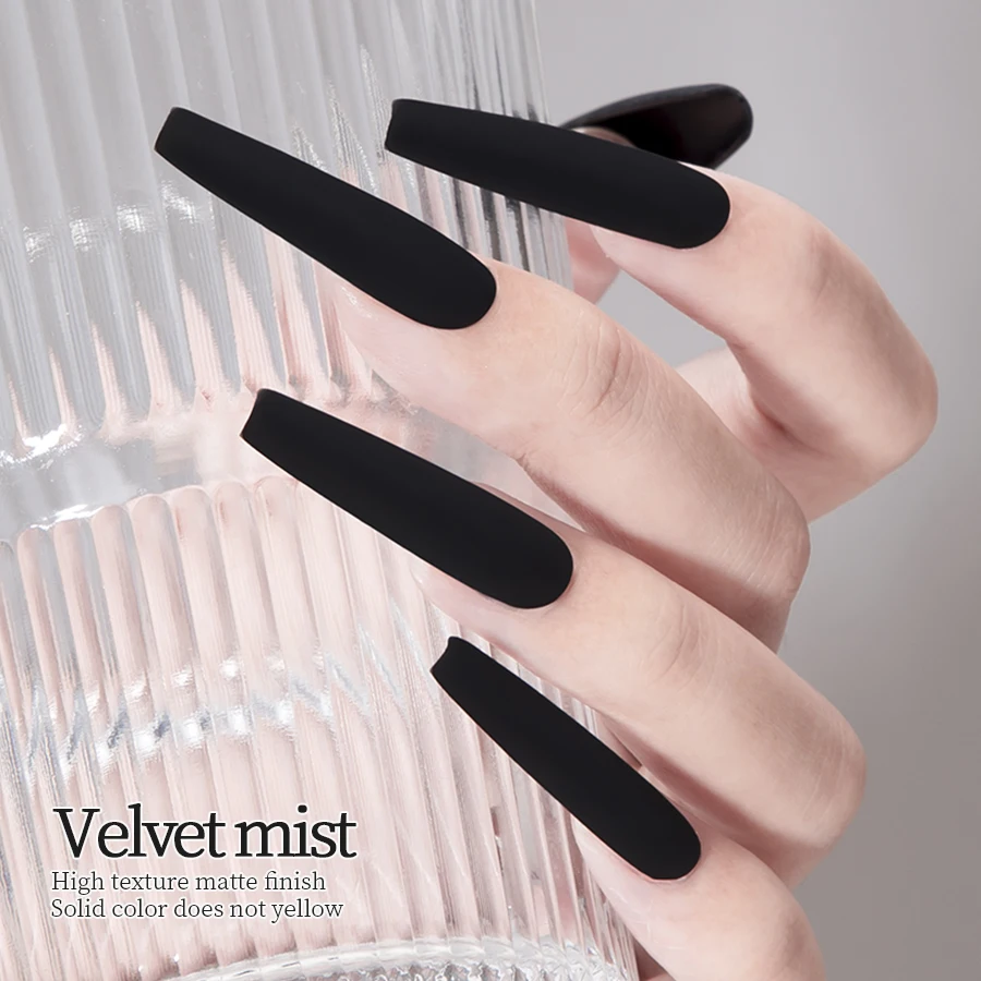 RS NAIL 12g Velvet Matte Top Coat Gel Nail Polish No Wipe Matt Velvet Gel Top Coat LED UV Semi-Permanent Nail Soak Off Varnish