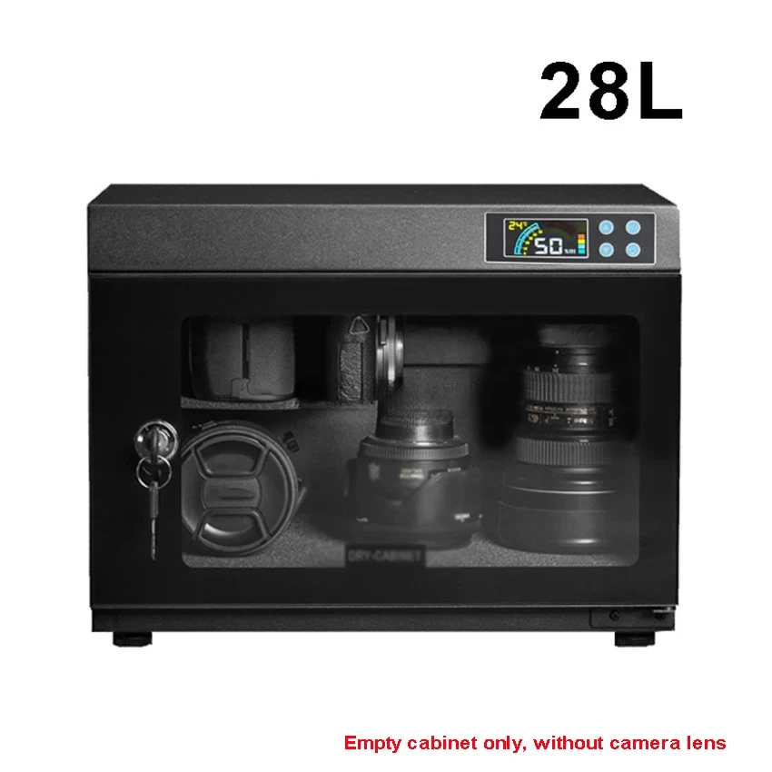 28L Full Automatic Electronic Dry Cabinet Box SLR Camera Lens Dehumidify Drying Moistureproof Cabinet Touch LED Display Screen