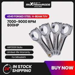 4PCS Connecting Rod Rods for Mitsubishi 4G63 Eclipse Lancer EVO 4 - 9 Late ARP2000 Screws Floating En24 TUV Crankshaft Balanced