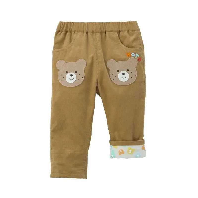 Winter  Kids Clothes  Cartoon Bear Corduroy Casual Pant  Autumn Kids Pants Baby Boy Clothes Roupa Infantil Pantalones Bottom