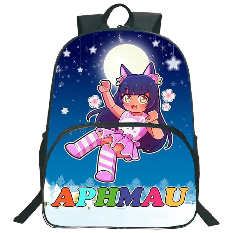 Cartoon Aphmau Printed School Bags for Boys Boys Nylon Lightweight Backpack Women Travel Bags Large Capacity Backpack Laptop Bag