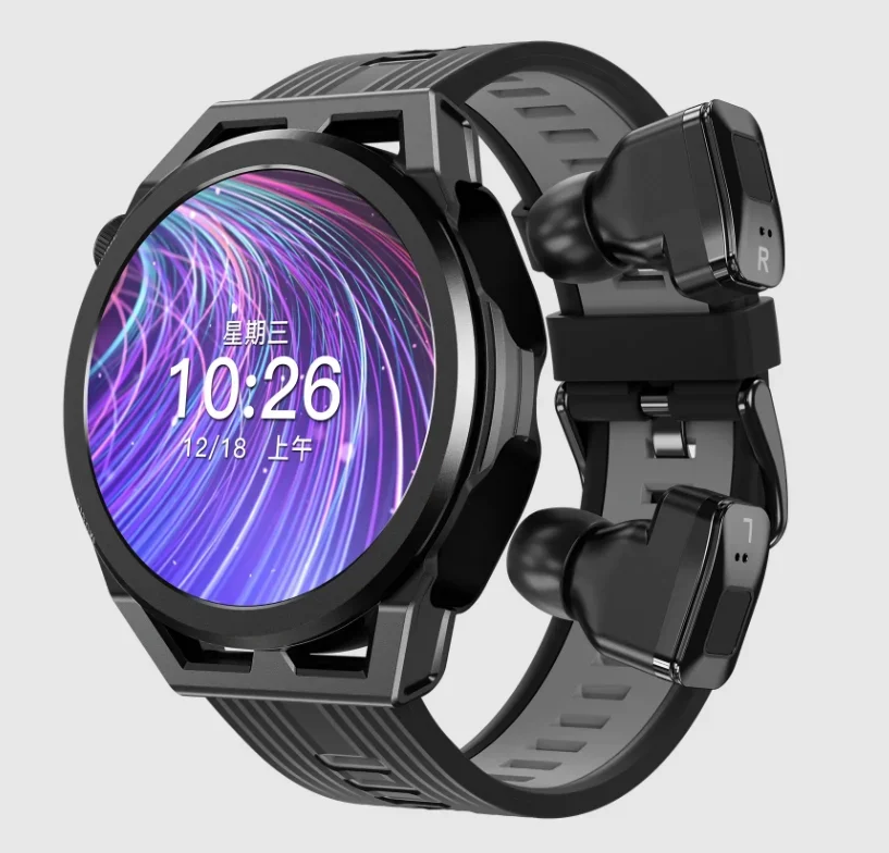 Hot selling 2024 New N18 sport Smart Watch with Earbuds 1.53inch HD Screen Music Play Answer Calls Heart Rate Sleep Tracker