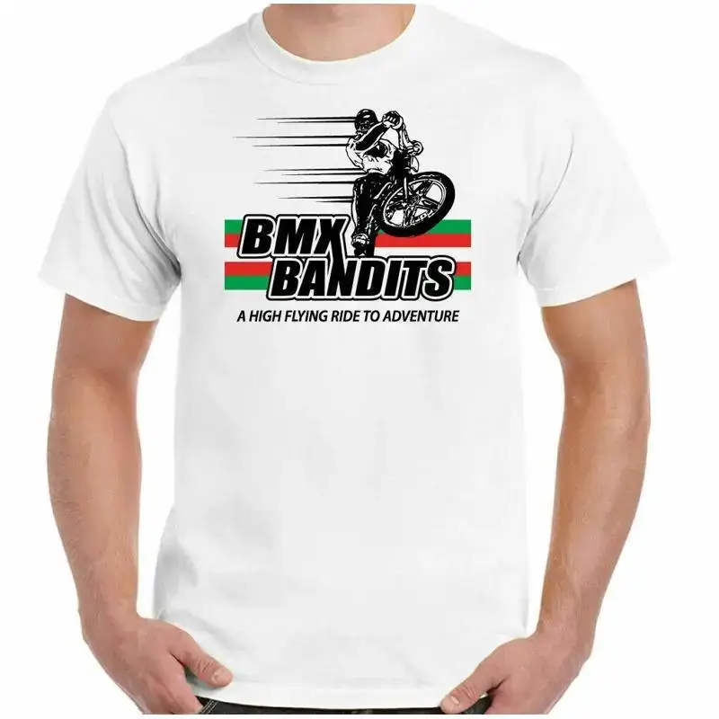 BMX BANDITS T-SHIRT CLASSIC LOGO Film Movie Mens 100% retro gift white S- 3xl