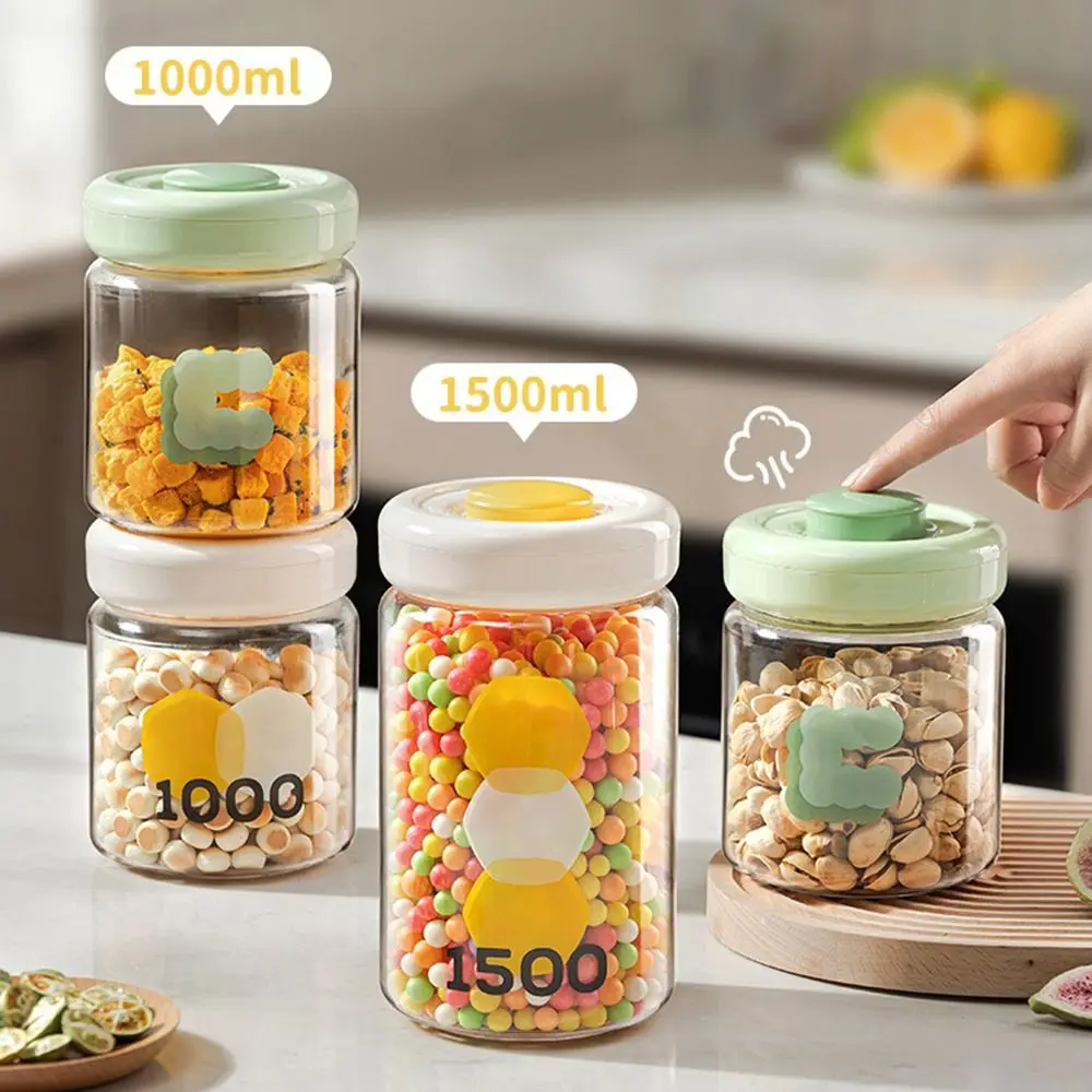 Press Type Airtight Food Storage Containers One Button Opening Vacuum Sealed Dried Fruit Tea Containers Food Grade Leak-proof