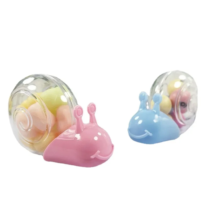 Cartoon Animal Snail Transparent Pink Candy Boxes Packaging Clear PVC Small Gift Box for  Baby Shower Christening Birthday Party