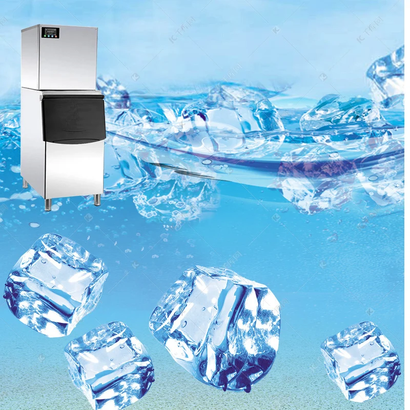 Commercial Ice Maker Mahcine 440lb Every 24 Hours 330lb Storage Capacity Stainless Steel Includes Hoses and Ice Scoop