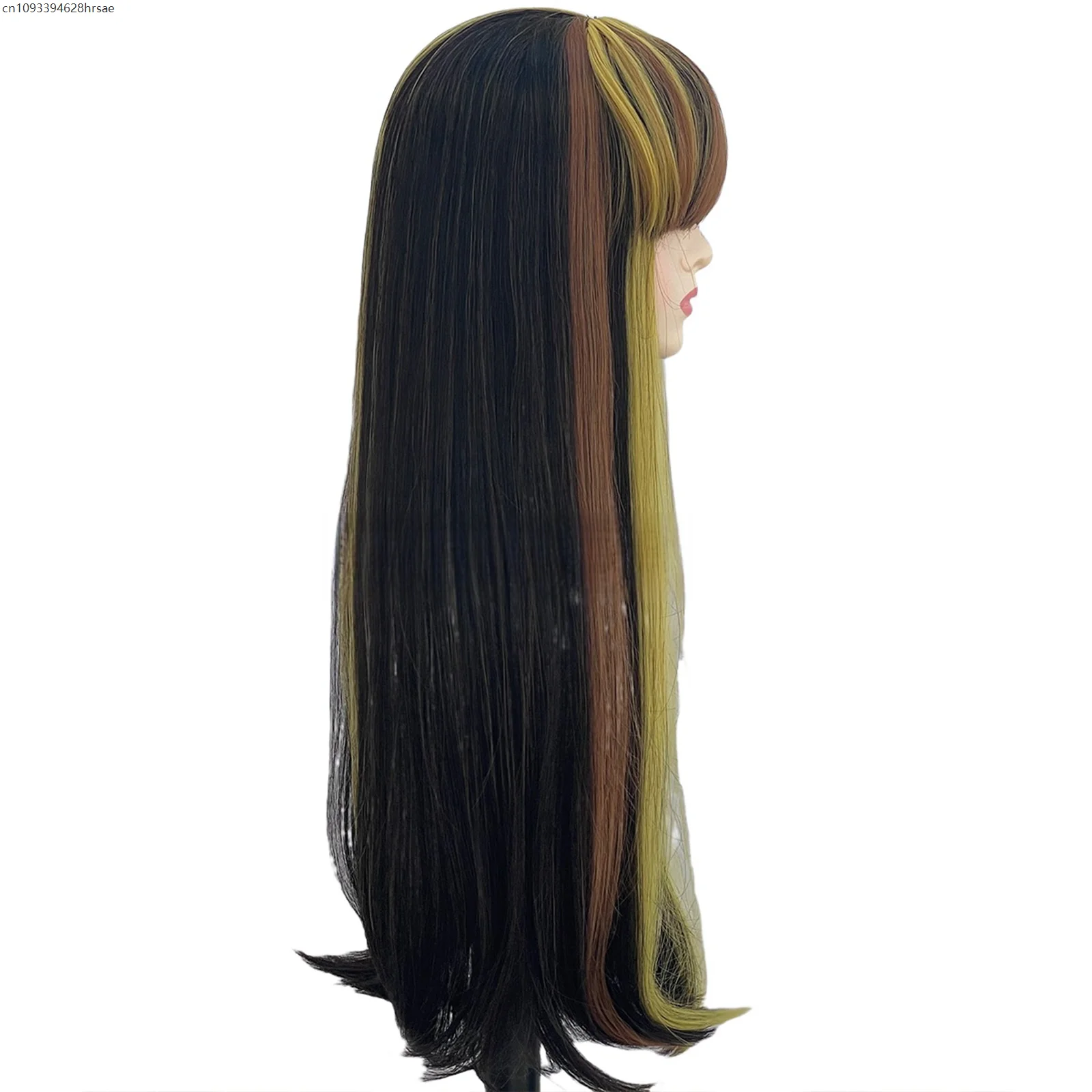 애니메이션 코스프레 가발 믹스 컬러 긴 스트레이트 헤어 소품 영화 공연 할로윈 크리스마스 카니발 의상 소품