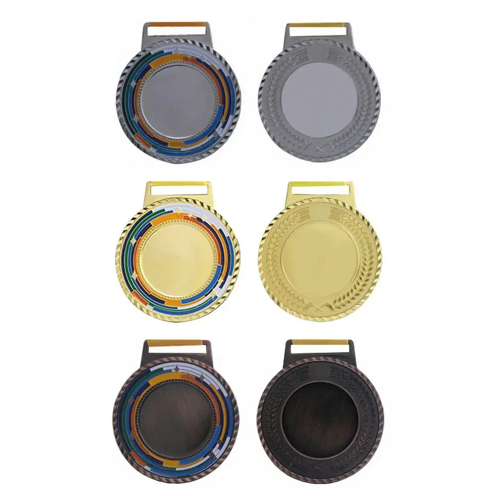 

Creative Color Ribbon Blank Medals Gold Silver Bronze Universal Colour Medal Souvenir 7.5x6.5mm Resin Model for Team Competition