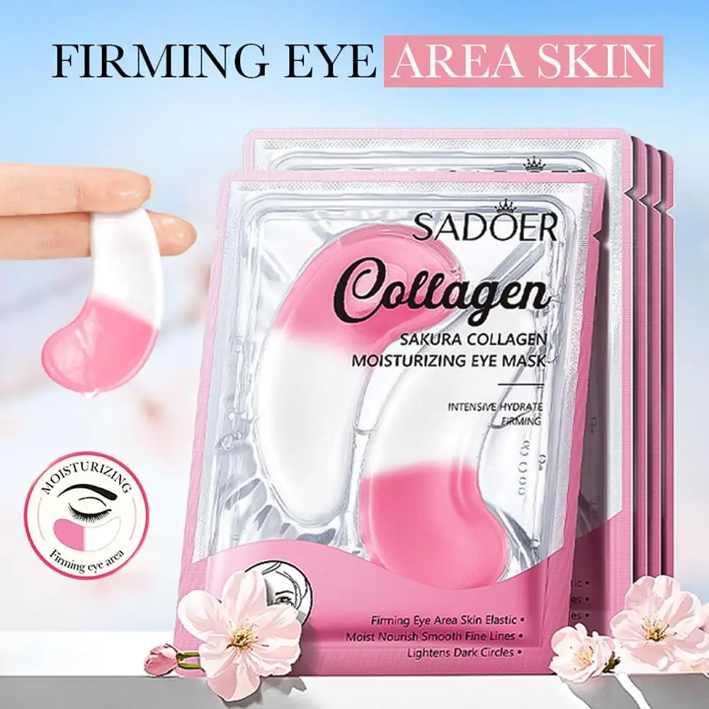 

1pair SADOER Sakura Collagen Moisturizing Eye Mask nourishes eye care Moisturizing Eye Mask Crystal Collagen Gel Mask Eye Skin C