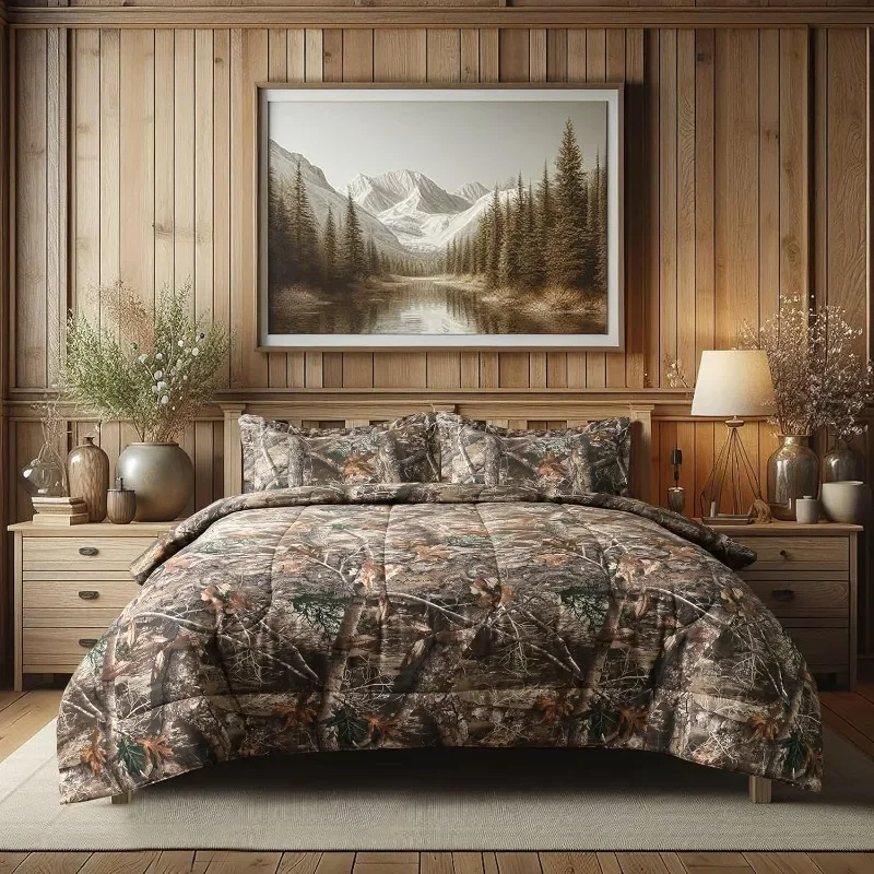 Realtree Edge Camo Full Comforter Set,3 Piece with 2 Pillow Shams – Hunting Cabin Lodge Bed Set Perfect for Camouflage Bedroom