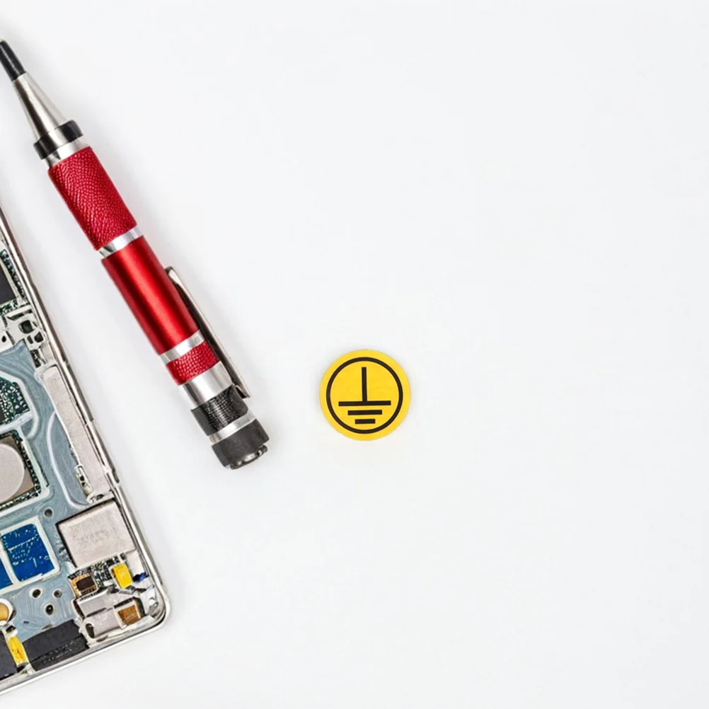 15 قطعة من ملصقات التحذير: علامات السلامة برمز التأريض، مادة PP مقاومة للماء ذاتية اللصق للألواح الكهربائية #4