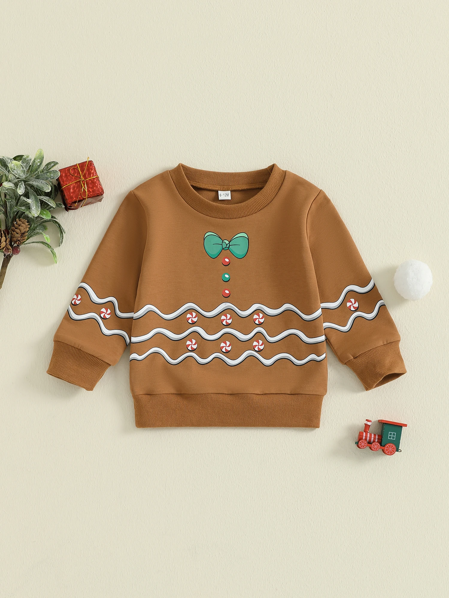 

Толстовка унисекс для малышей, зимний пуловер с принтом снежинок, свитшот с круглым вырезом и длинными рукавами, рождественские топы для маленьких девочек и мальчиков