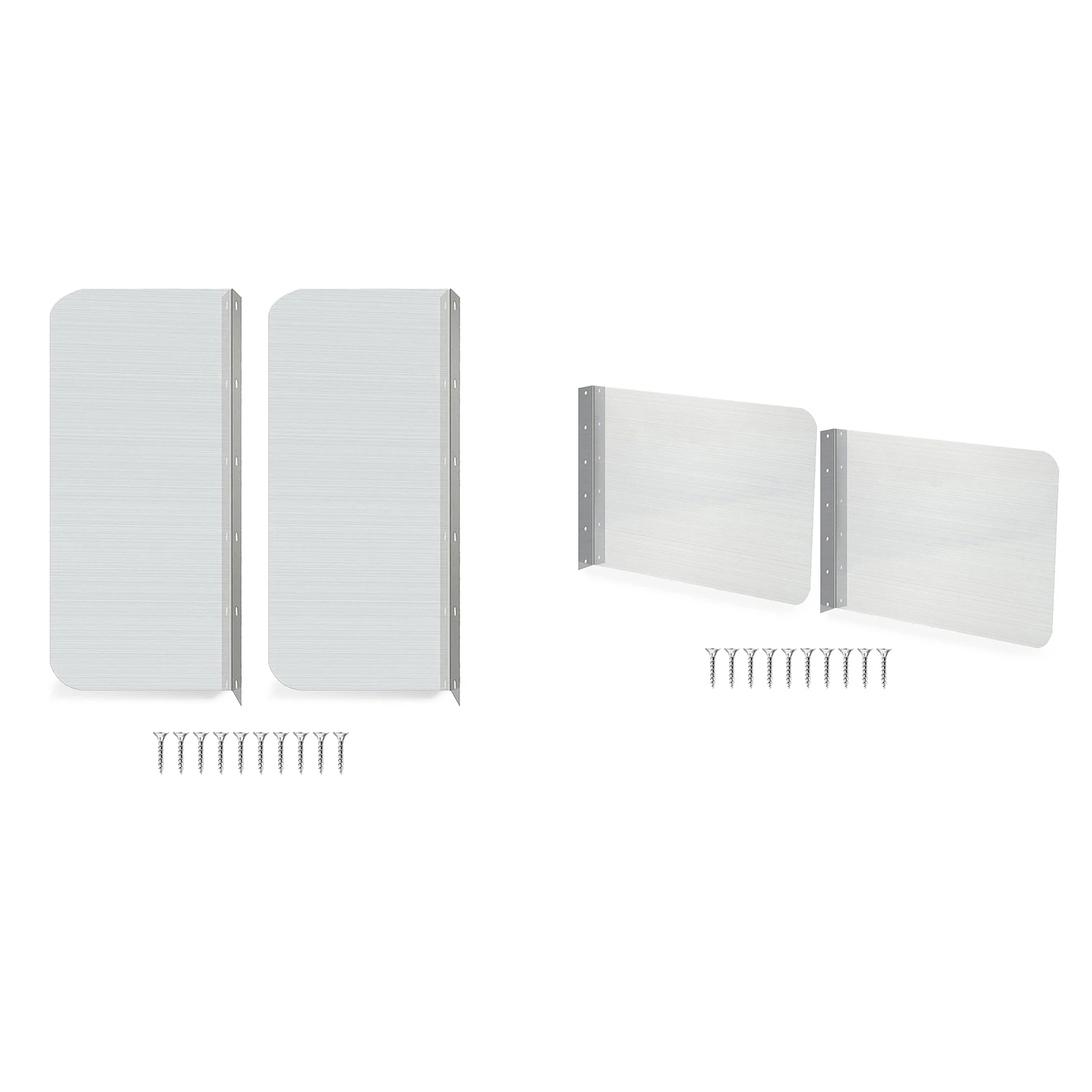 2 Pcs Universal Sink Side Splash Guard Wall Mounted Sink Splash Protector Home Pool Metal Splashback Easy to Clean 85AC