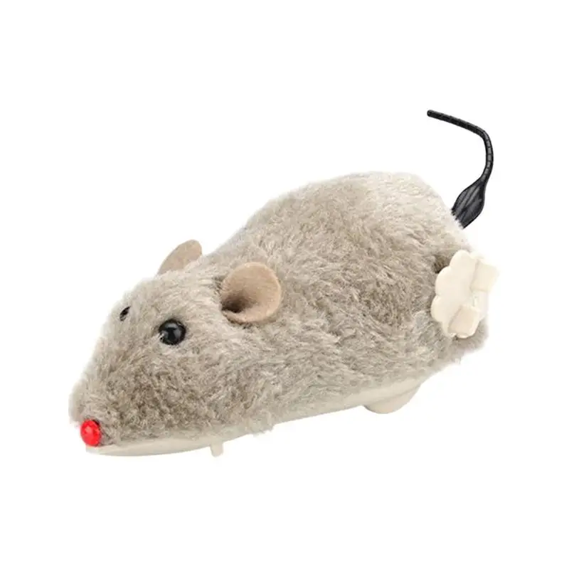 Wind-Up Rats Toys Wind Up Fake Toy Indoor Plush Mice Realistic Racing Toy Interactive Pet Kitten Play Prank Party Favors For