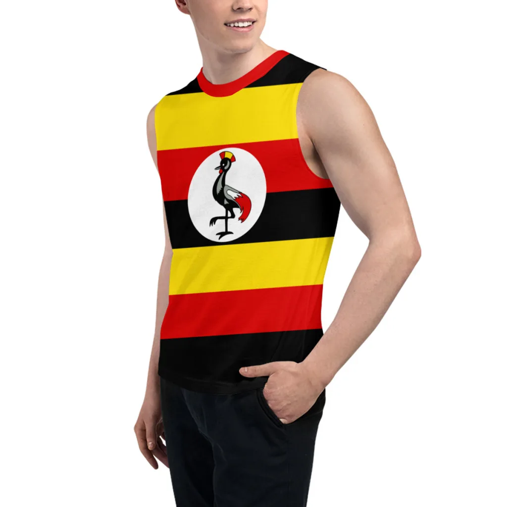 Sleeveless T-shirt Uganda Flag 3D Men's Boys Tshirt Gyms Tank Tops Fitness Joggers Basketball Training Vest