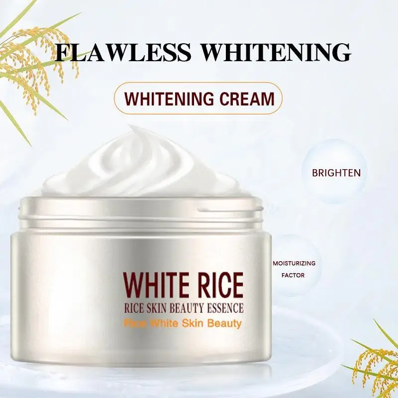 Witte Rijst Whitening Cream Anti Aging Verwijder Rimpels Voedende Hydraterende Gezichtscrème Gezichtsverzorging