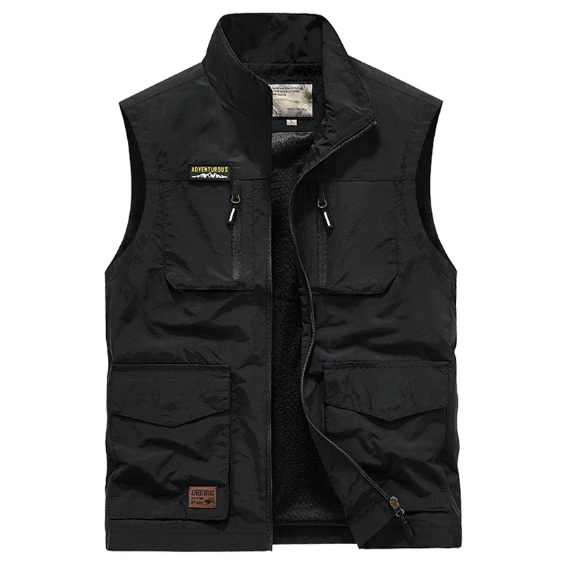 Gilet da campeggio esterno da uomo Gilet multitasche tattico militare Techwear Escursionismo Gilet da pesca Fotografia Safari Gilet cargo da uomo