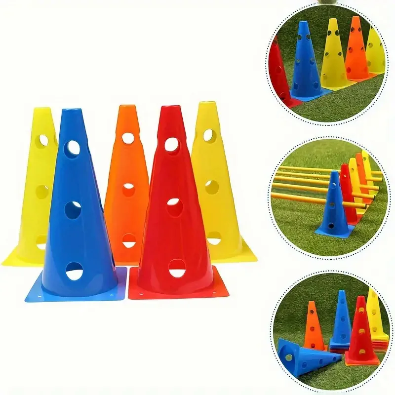 5pcs 32CM Perforated Sign Barrels Obstacles Road Cones Barricades Soccer Basketball Training Equipment