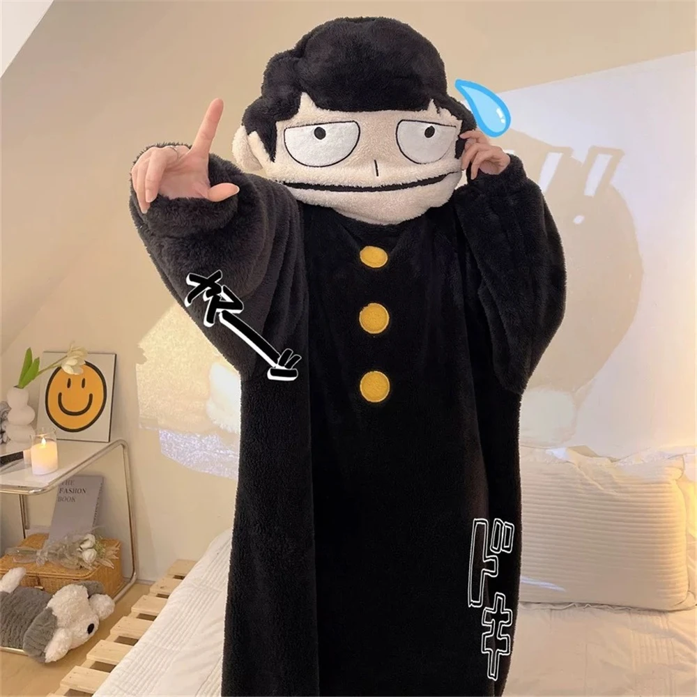 Anime Mob Psycho 100 Mobu Saiko Hyaku Shigeo Kageyama Cosplay Costume Kigurumi Adult Unisex Pajamas Jumpsuit Sleepwear Onesies