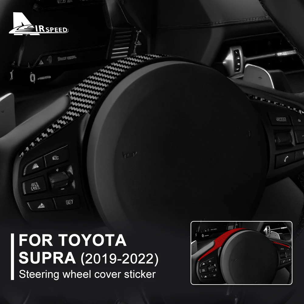 

Real Carbon Fiber Sticker For Toyota Supra GR A90 A91 MK5 2019-2024 2025 Car Steering Wheel Cover Interior Auto Trim Accessories
