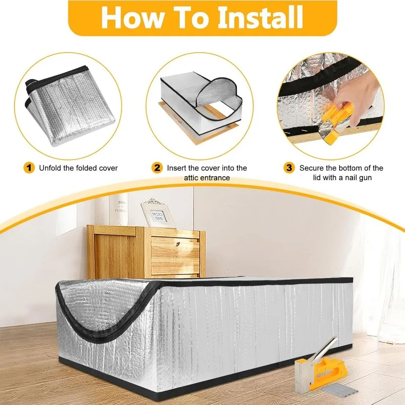 

Staircase Hatch Protector Attic Insulation Cover Thermal Reflective Foam Shield for Home Energy Saving