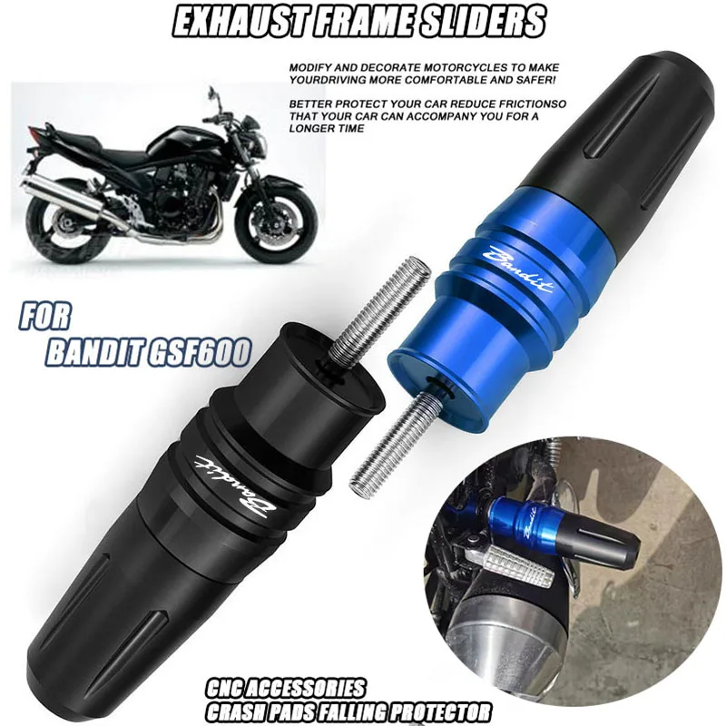 FOR Bandit GSF600 GSF650 GSF1200 GSF1250 GSF 600 650 1200 1250 Bandit Exhaust Frame Sliders Crash Pads Falling Protector