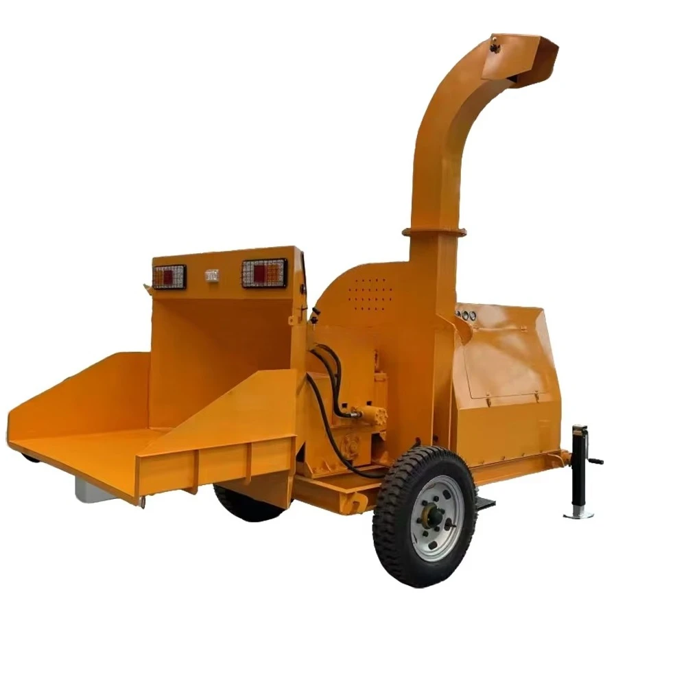 Hot Sale Self Powered Wood Chipper Machine Hydraulic Feeding Mobile Wood Chipper Shredder