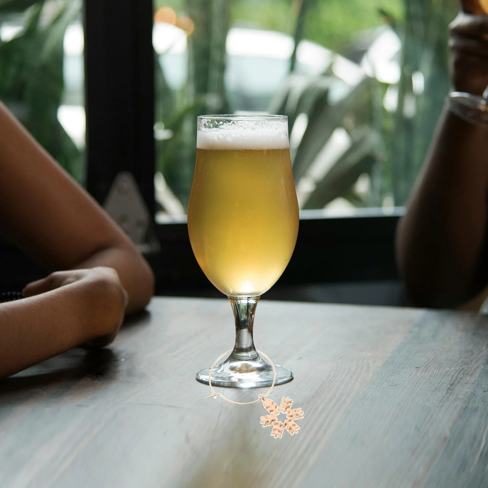 

6 pcs Christmas Wine Glass Ring Metal Party Decor Xmas Tag Marker Polished Finish Creative Style Bar Tool