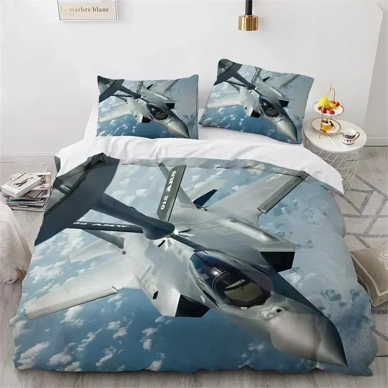Airplane Flying Plane Aircraft Sky Bedding Set Bedroom Soft Modern Bedspreads Comefortable Duvet Cover Quilt Cover Pillowcase 4