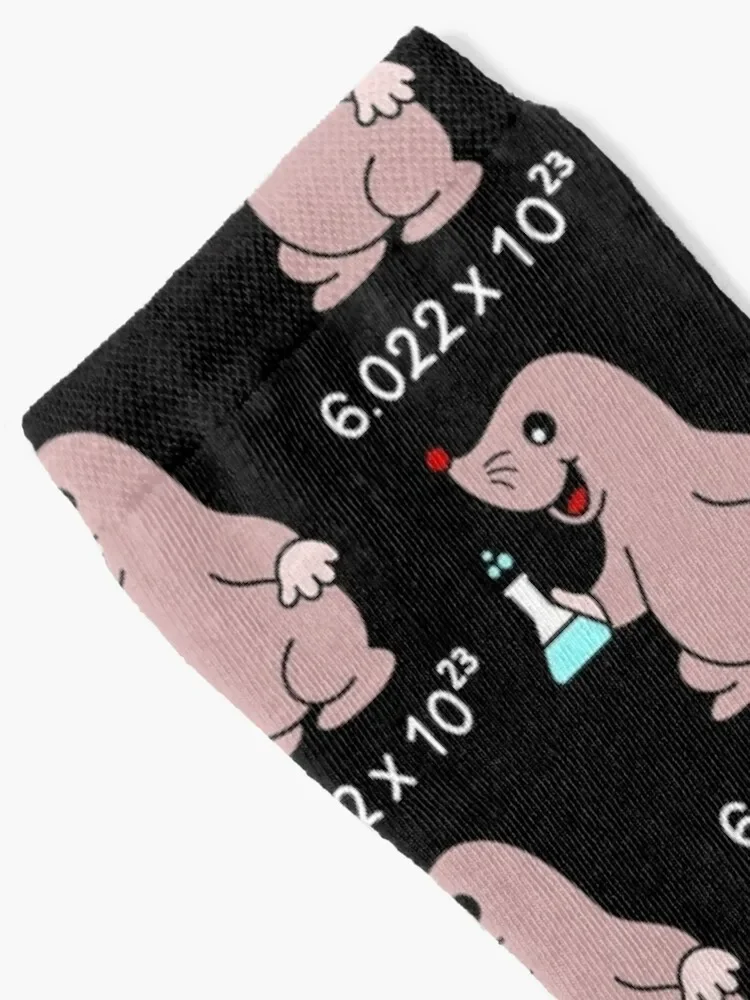 Cute Mole Chemist. Avogadro's Number Pun. Socks with print cartoon Male Socks Women's