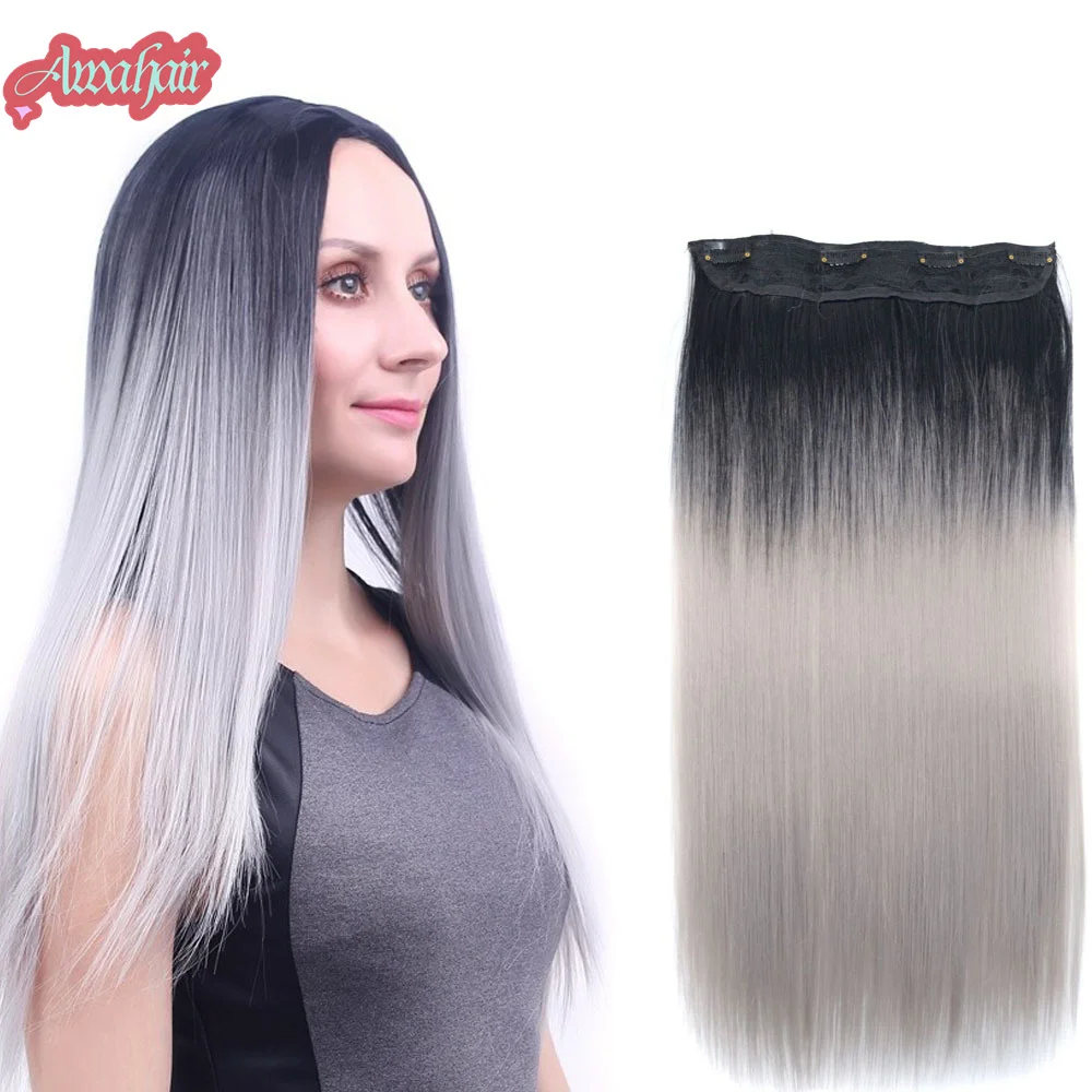 

Awahair Synthetic Long Straight Hairstyles 4 Clip In Hair Extension 24Inch Heat Resistant Hairpieces Color Cosplay