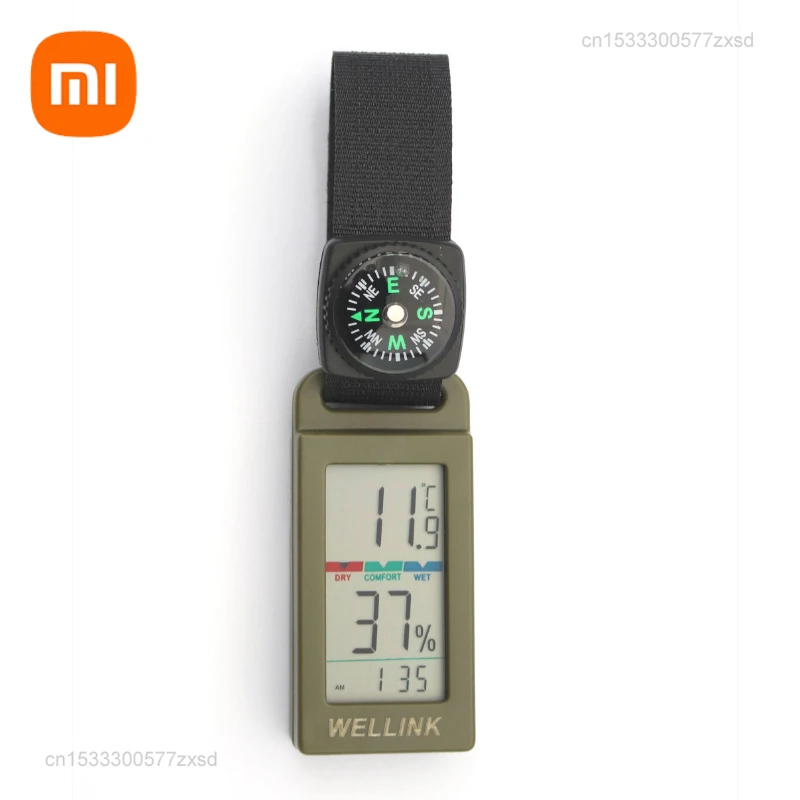 Xiaomi-wellink Mini Temperatura Umidade Instrumentos Camping ao ar Livre Montanhismo Veículo Pingente Keychain Bússola Termômetro