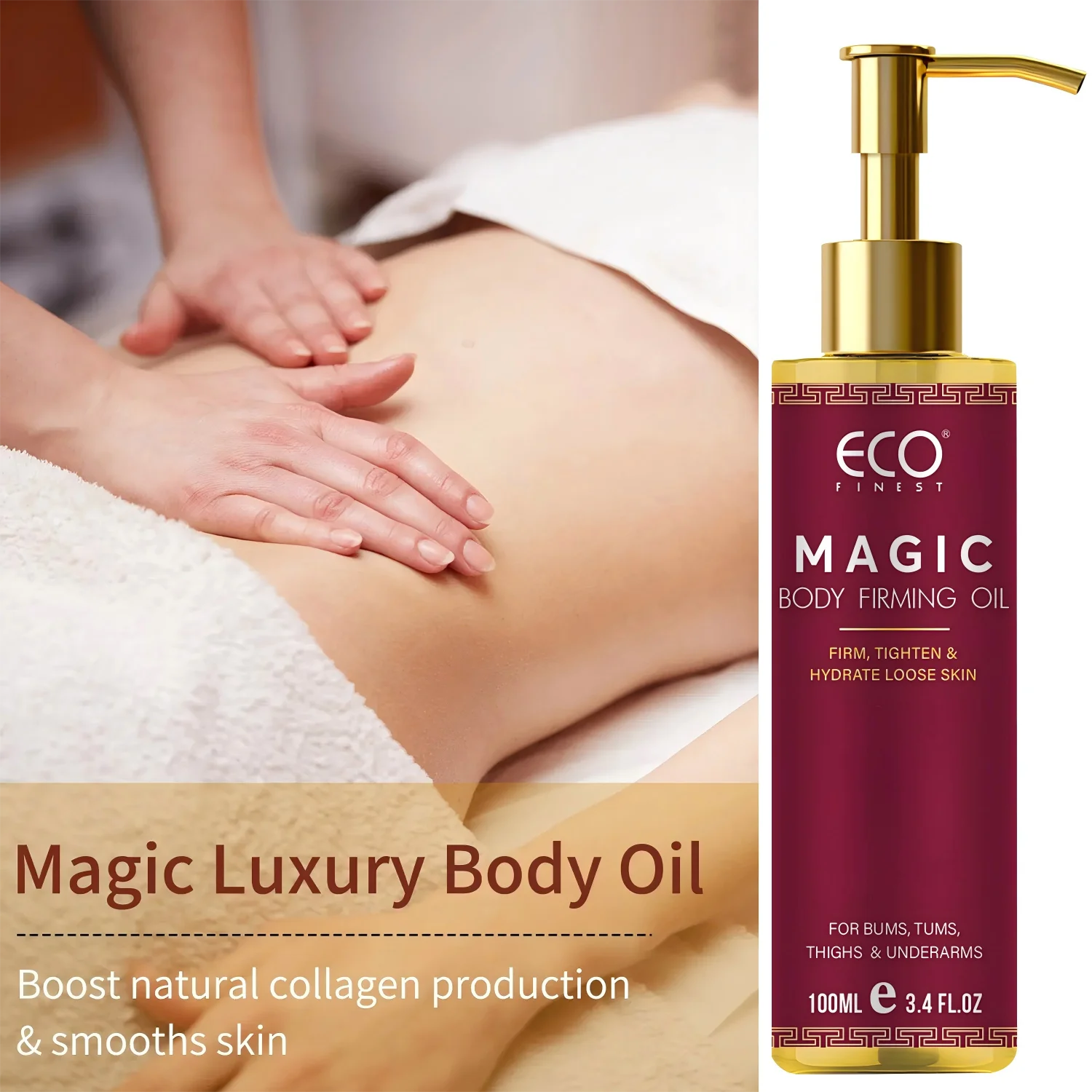 ECO FINEST-Magic Luxury Body Firming Oil 100ml Skin Elasticity Enhancer Moisturizing Oil for Bust Tummy Thighs