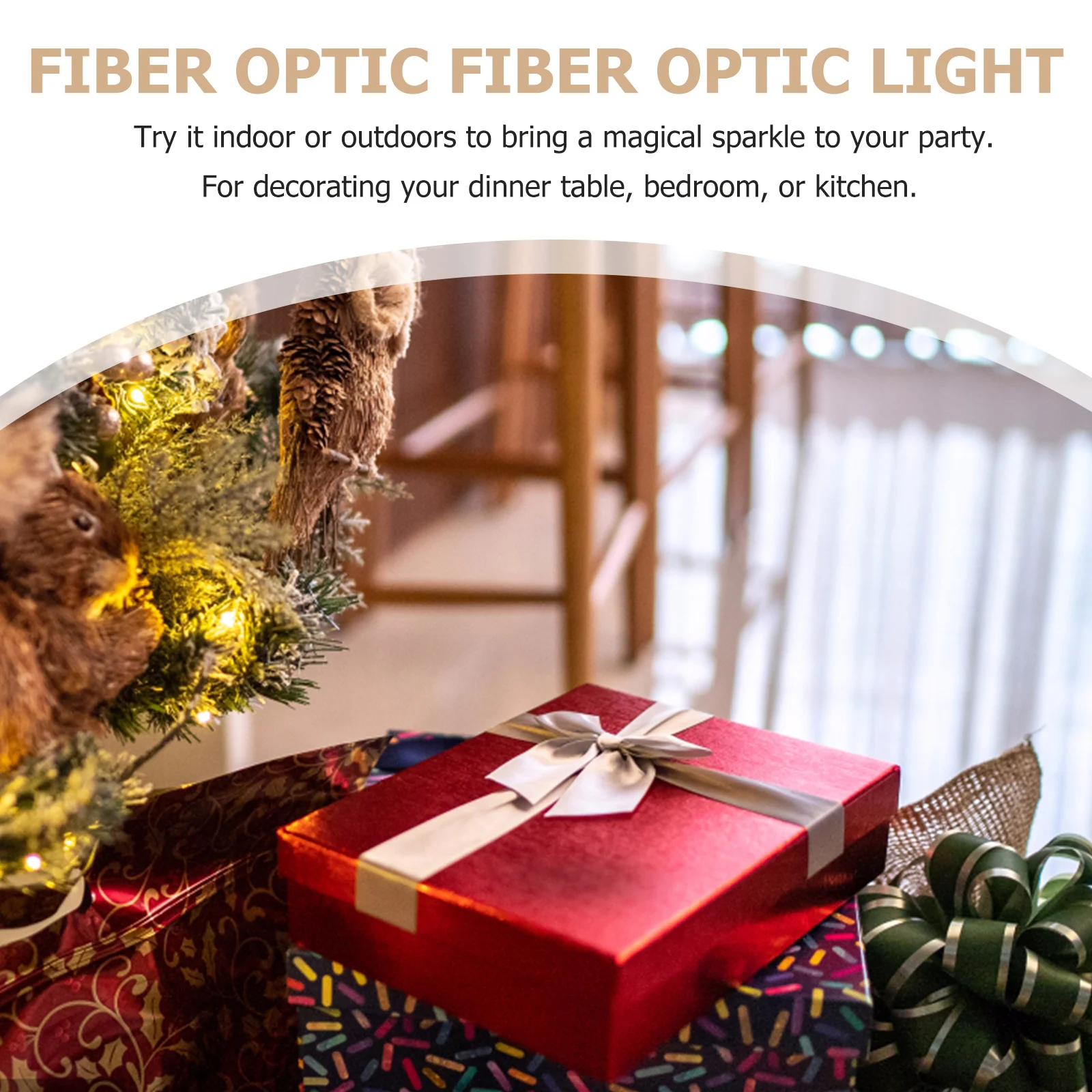 Buntes, farbwechselndes Glasfaser-Licht mit 3, rot-blau-grünen LED-Lichtern für romantische Party, Hochzeit, Weihnachten, Zuhause