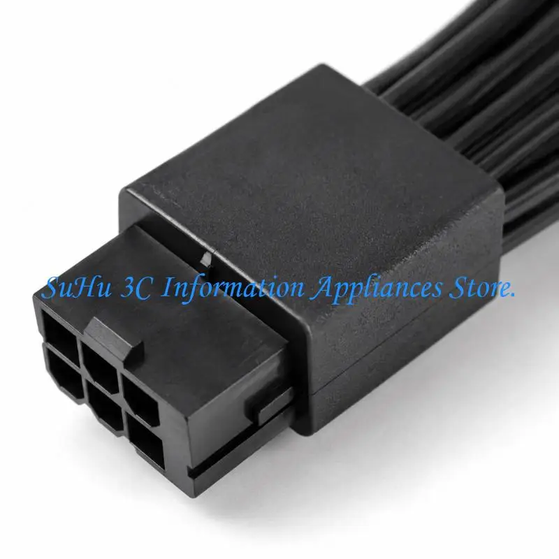 PCIe GPU Power Splitter Cable, 8-Pin Female to Three 6+2-Pin Outputs with Locking Housings for Desktop Computer Assembly and