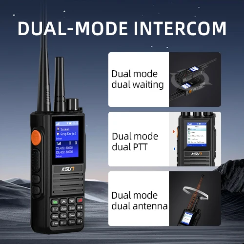 KSUN CT58plus 10W High Power POC Network UHF Analog Dual Mode Two Way Radio Make Calls Walkie Talkie Global Talking Intercom